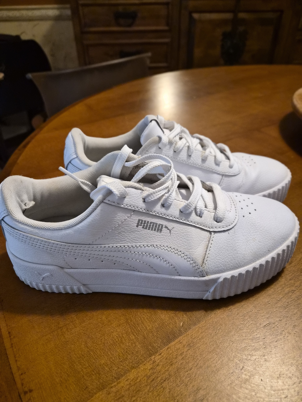 PUMA Womens White Low-Top Sneakers
